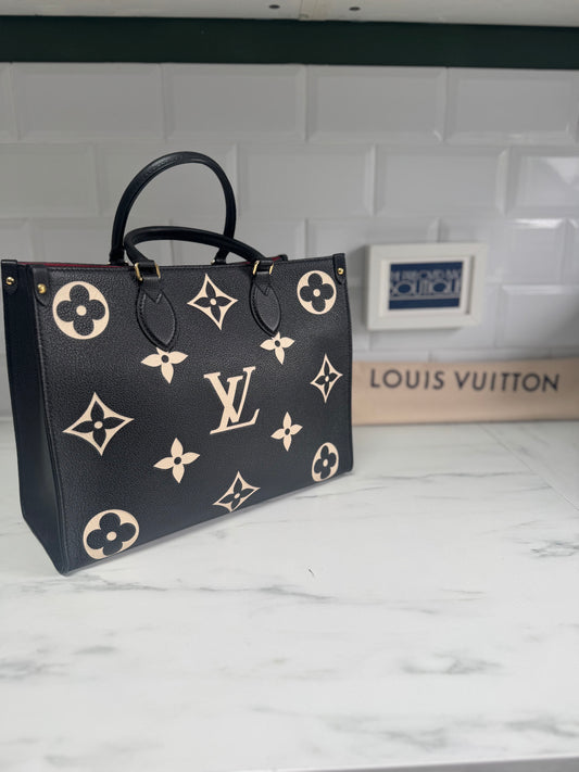 Louis Vuitton OnTheGo MM Bicolor Monogram Emperiente - Black and White