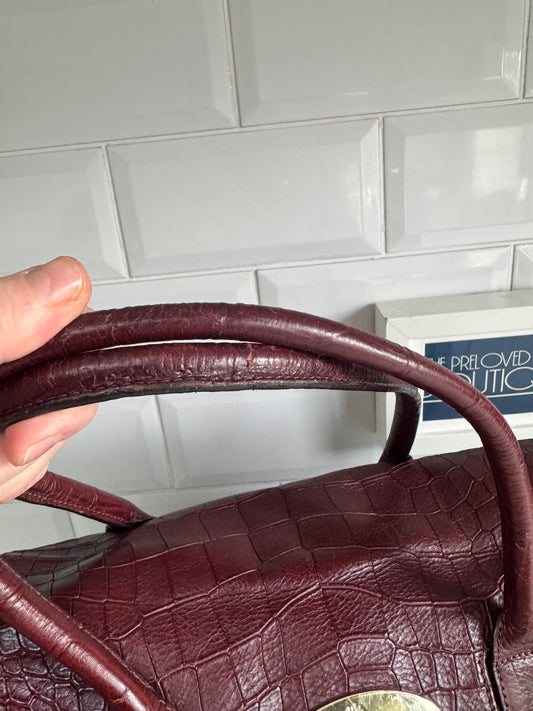 Mulberry Bayswater - Oxblood Croc Embossed