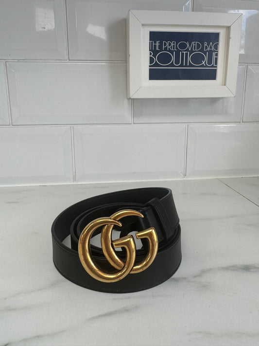 Gucci Marmont Wide Belt (3) - Black