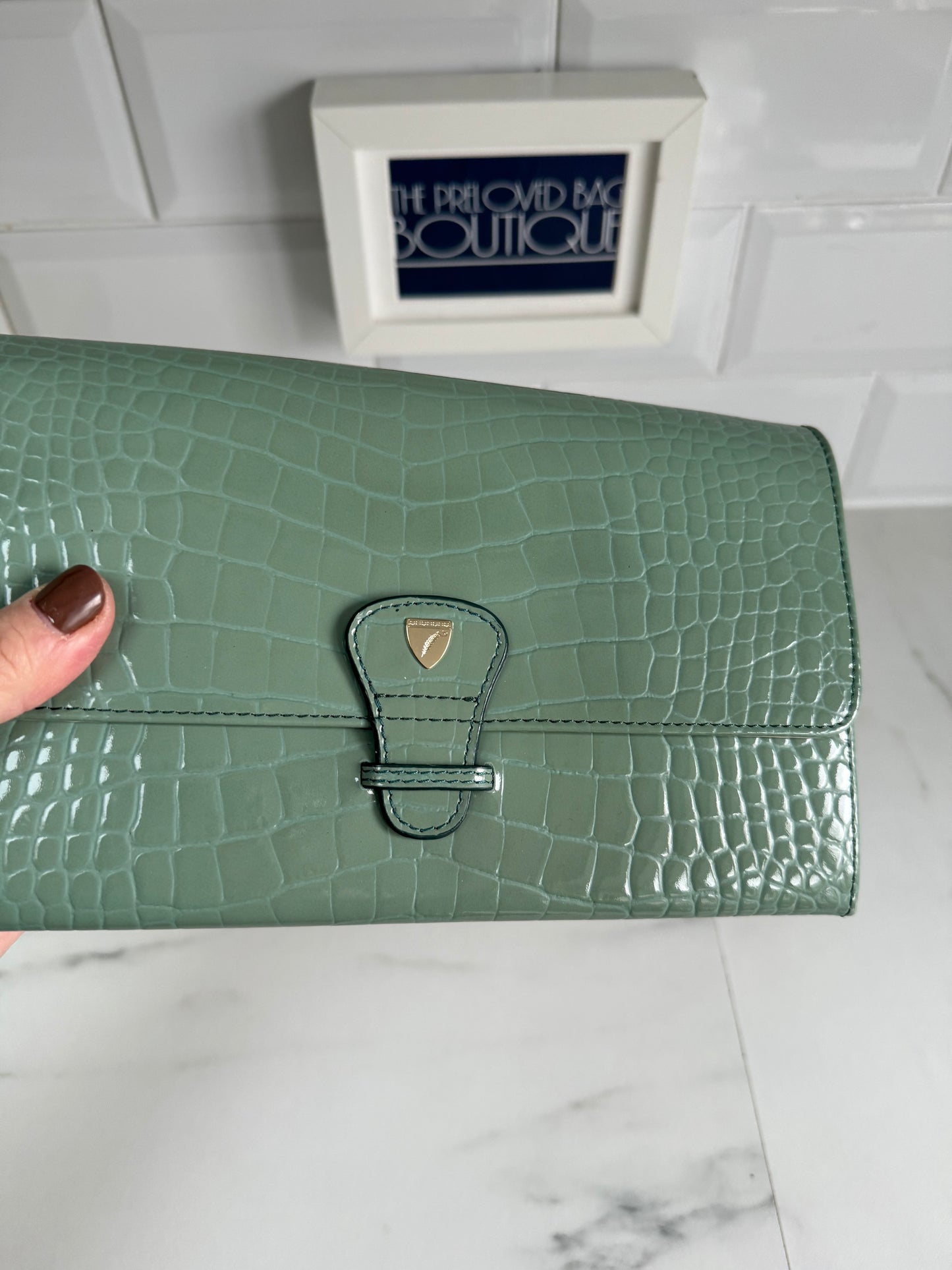 Aspinal of London Travel wallet & Card Holder - Green