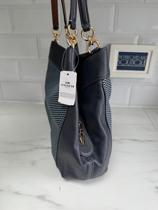 Coach Legacy Jacquard Shoulder Bag - Navy Blue
