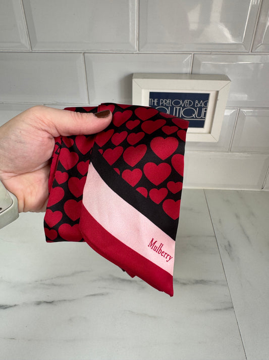 Mulberry Twilly - Black, Red and Pink