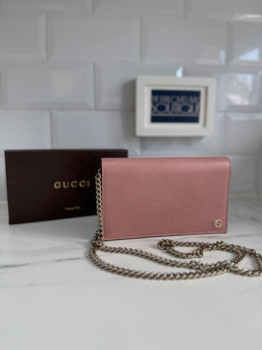 Gucci Dollar Medium Betty Chain Wallet - Pink