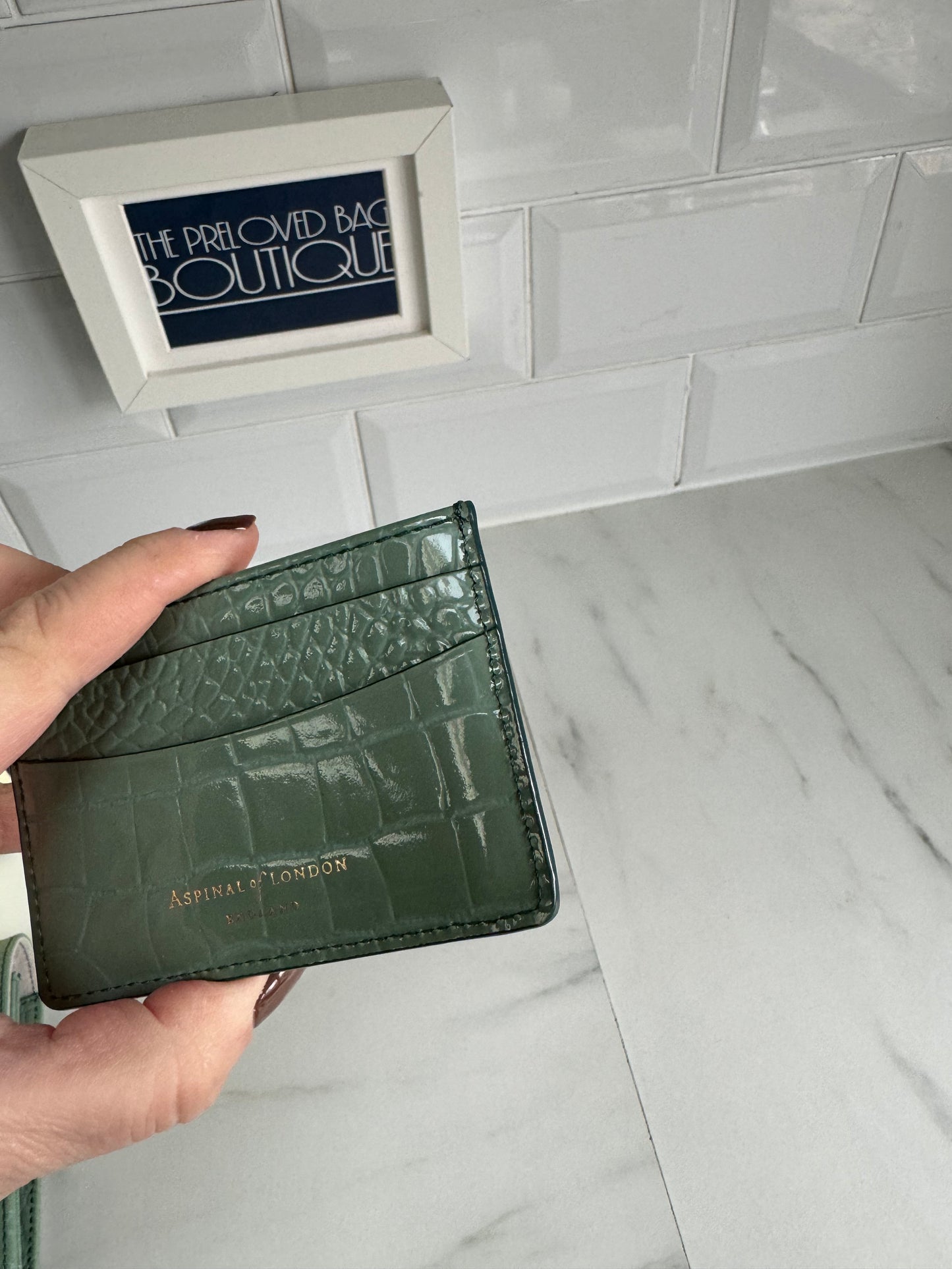 Aspinal of London Travel wallet & Card Holder - Green