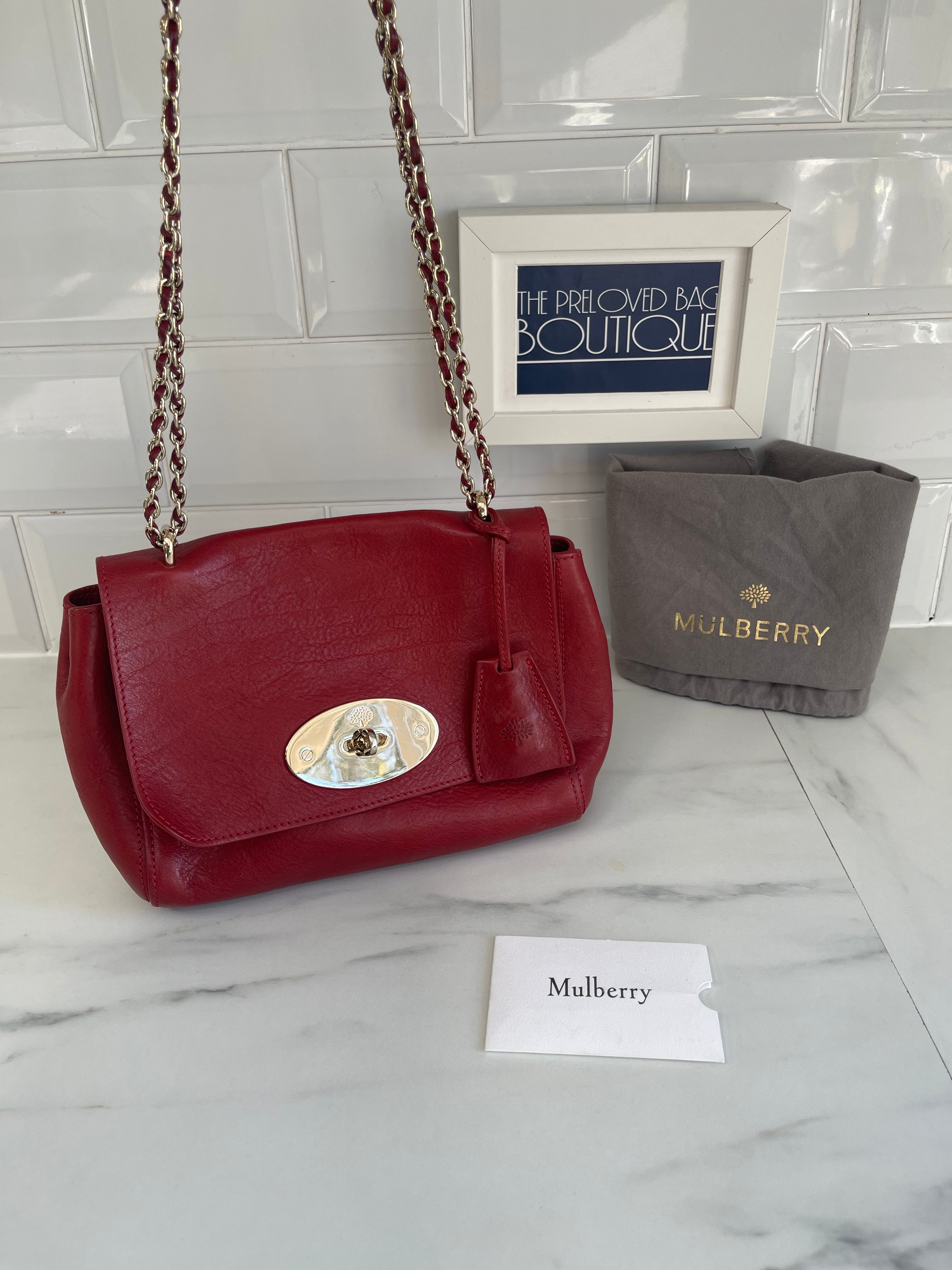 mulberry red lily bag