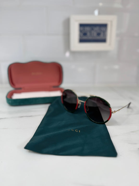 Gucci Round Sunglasses - Green and Red