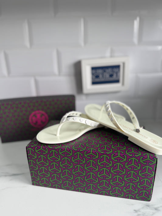 Tory Burch Flip Flops - White