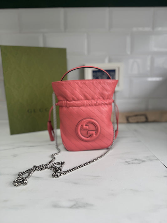 Gucci Blondie Mini Bucket Bag - Coral Pink