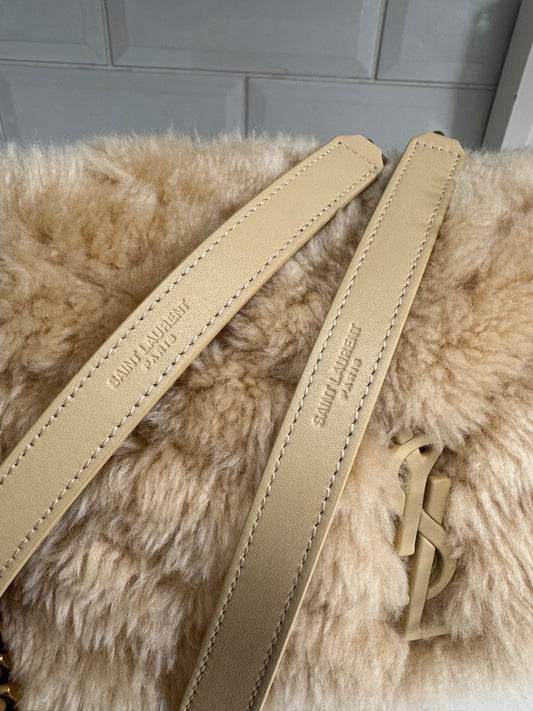 Saint Laurent Medium Niki Shearling - Cream