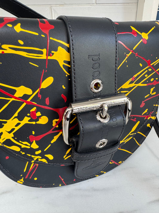Vivienne Westwood Alex Saddle Bag - Black, Yellow, Red