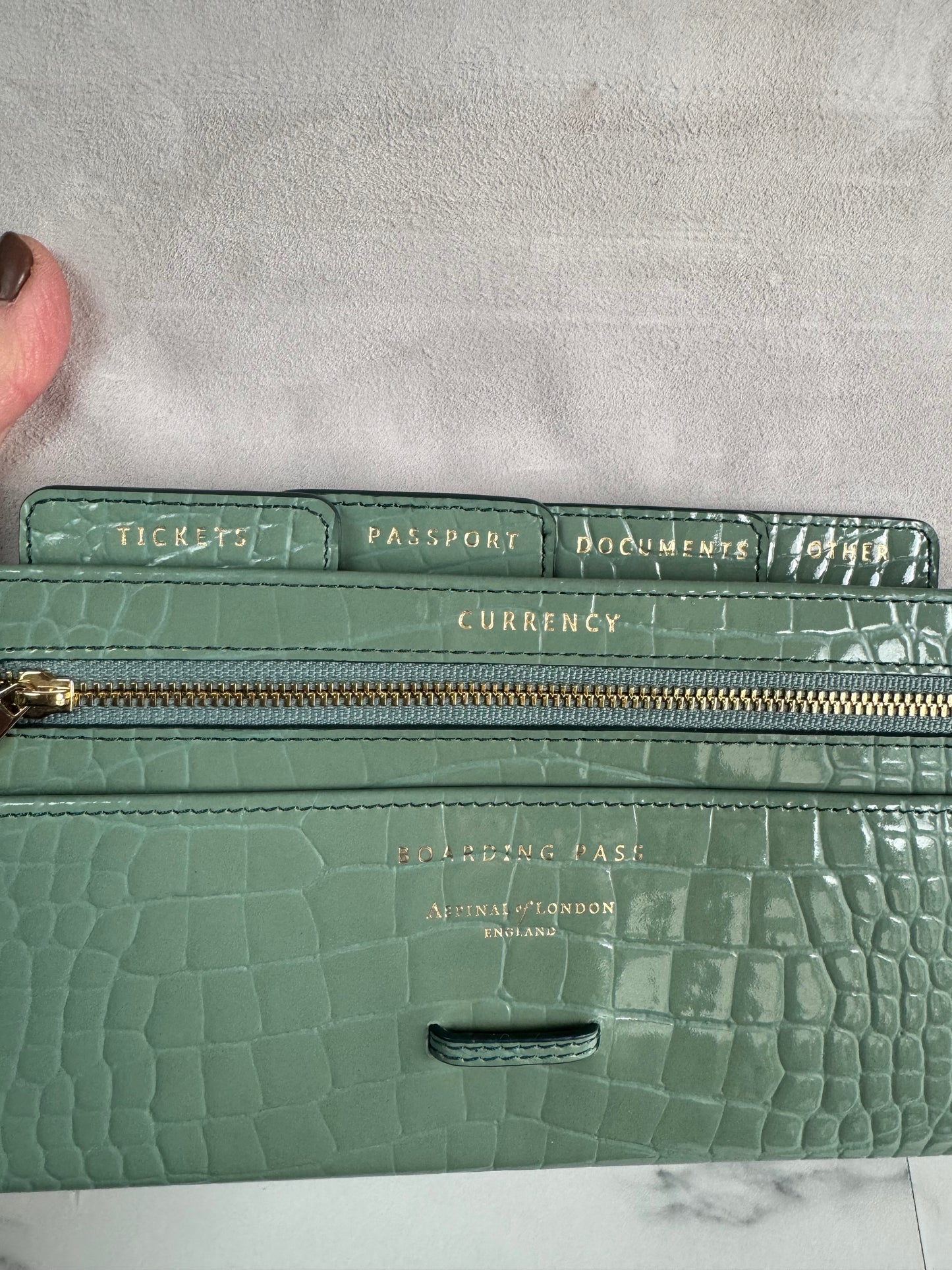 Aspinal of London Travel wallet & Card Holder - Green