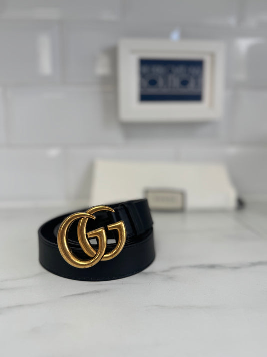 Gucci Marmont Wide Belt (3) - Black