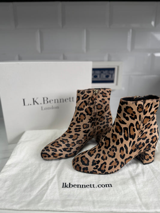 LK Bennett Simi Ankle Boots - Leopard Print