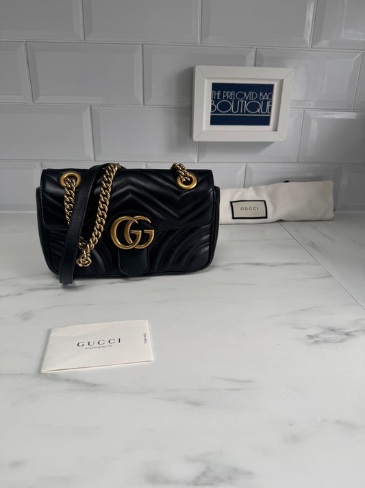 Gucci Marmont GG Small Shoulder Bag - Black