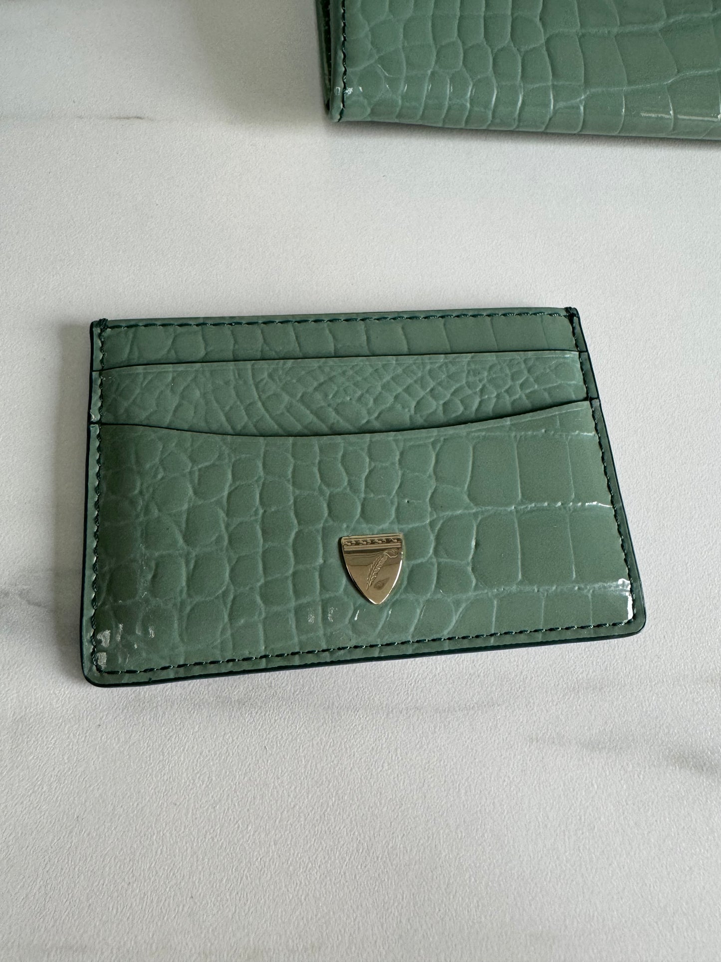 Aspinal of London Travel wallet & Card Holder - Green