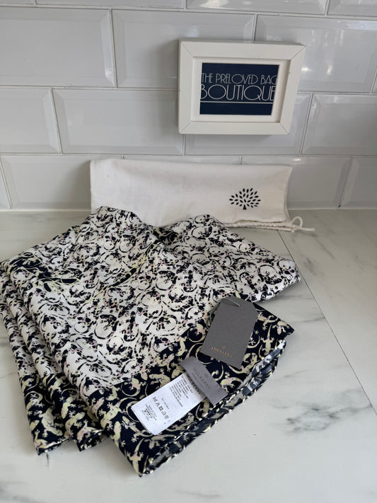 Mulberry Limited Edition Silk Square Scarf Gecko Print - Blue, Cream, Pink