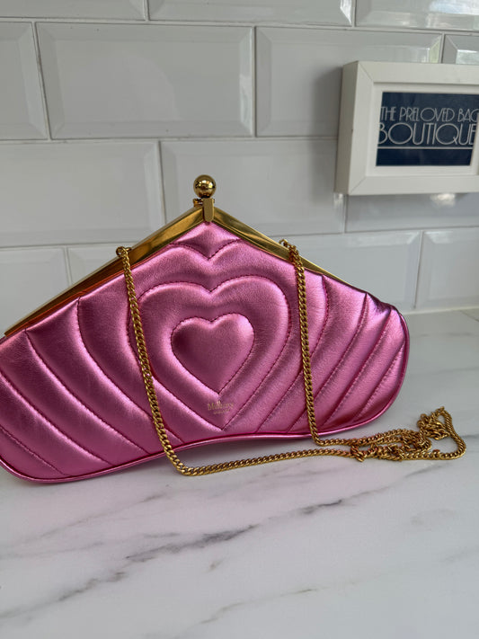 Mulberry Small Witney Heart Clutch - Metallic Pink