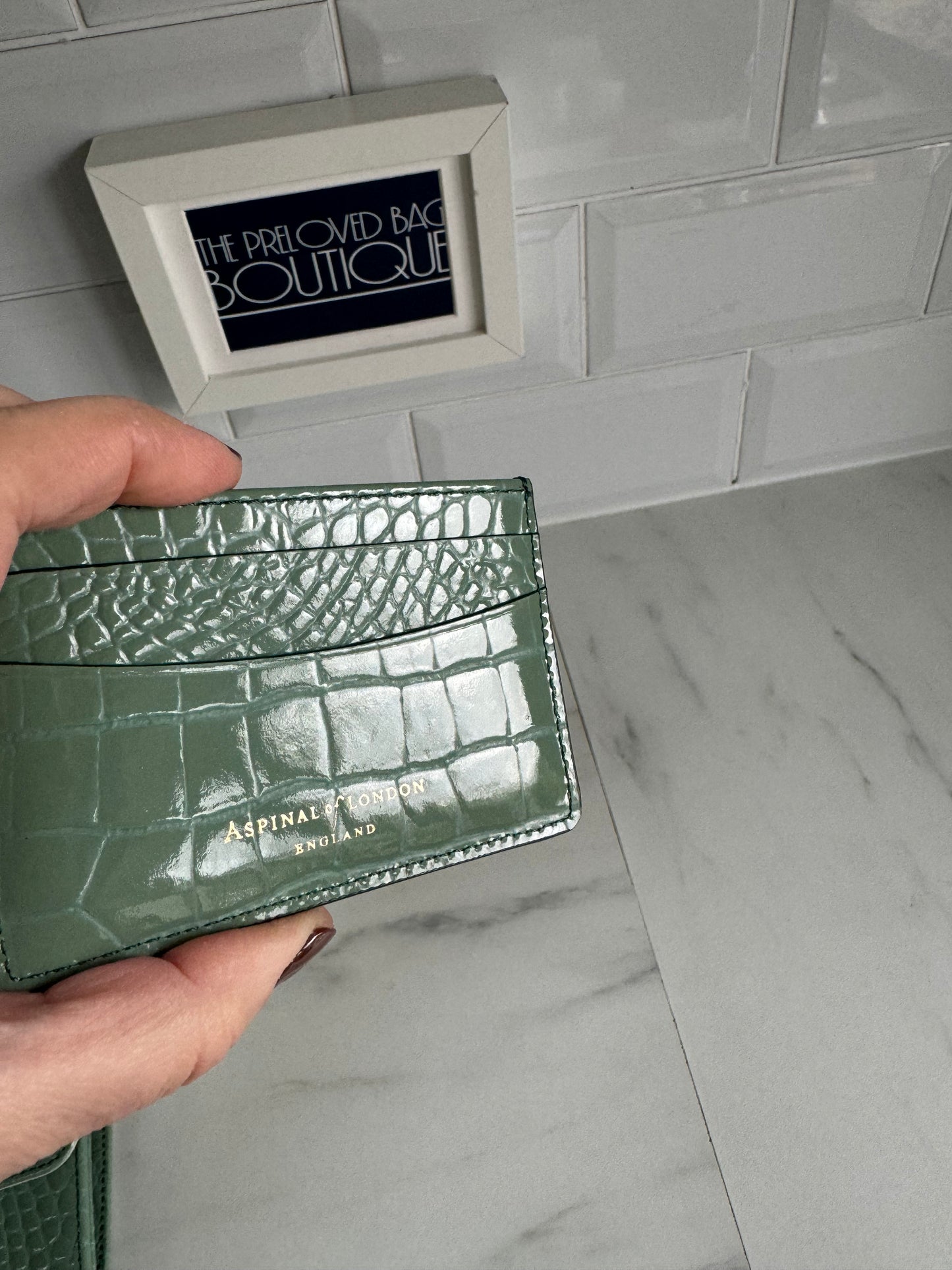 Aspinal of London Travel wallet & Card Holder - Green