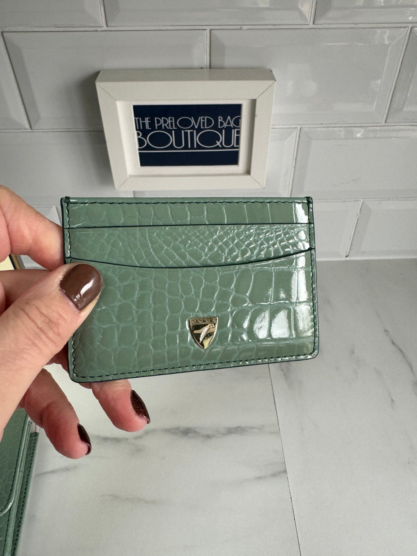 Aspinal of London Travel wallet & Card Holder - Green