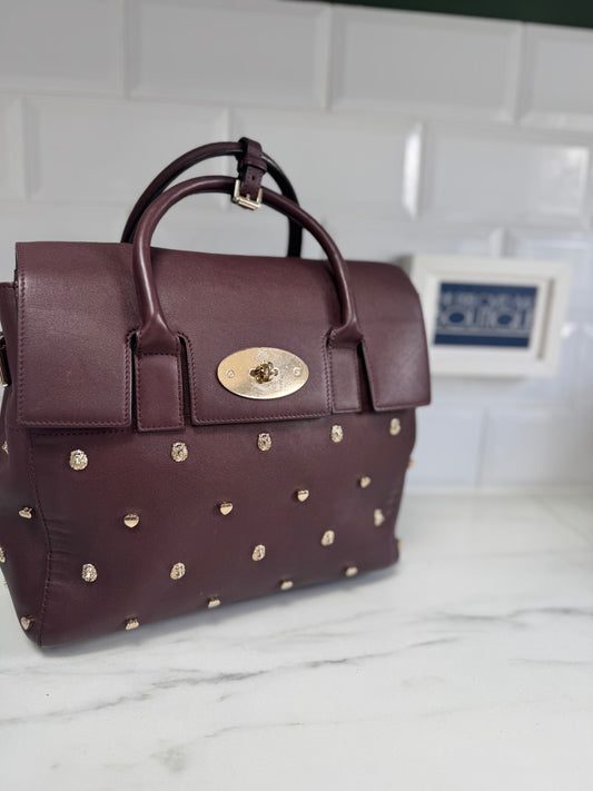 Mulberry Medium Limited Edition Cara  Delevingne Lion and Heart Rivet Backpack - Oxblood