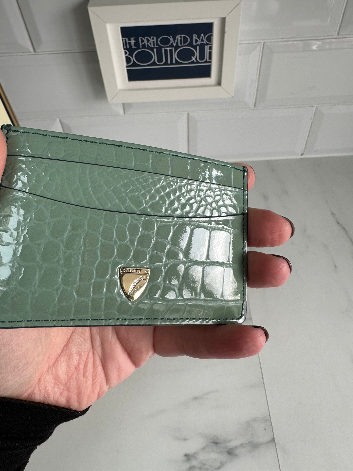 Aspinal of London Travel wallet & Card Holder - Green