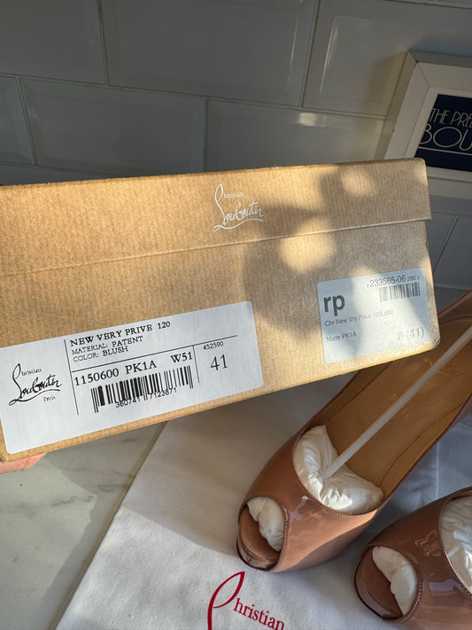 Christian Louboutin New Very Privé 120mm Open Toe Pumps - Nude
