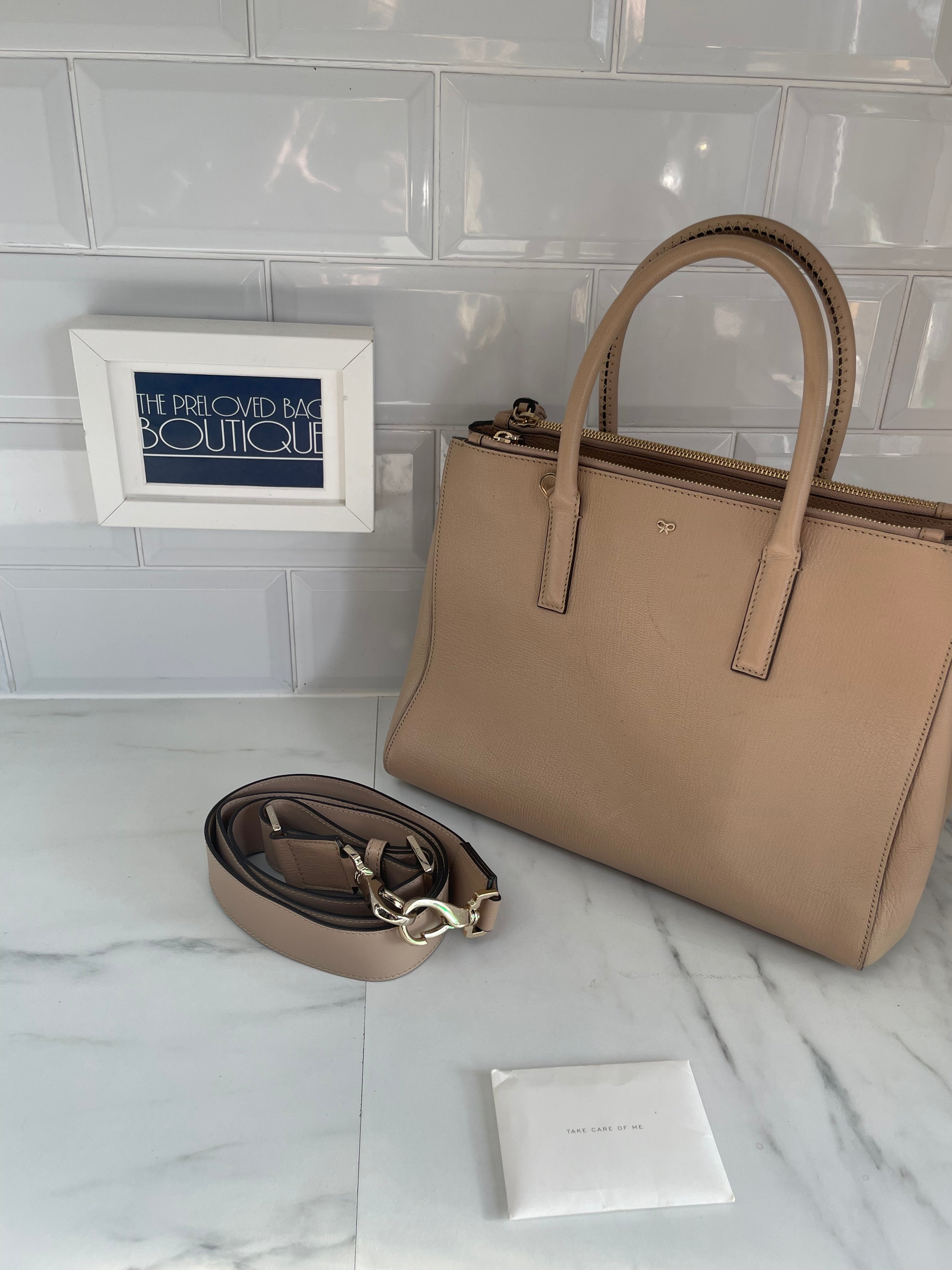 Anya Hindmarch Tote Nude The Preloved Bag Boutique