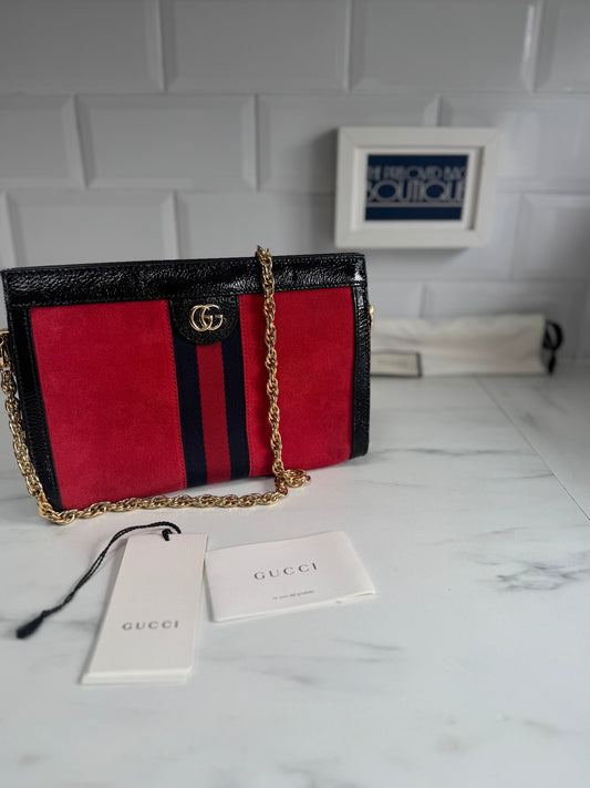 Gucci Ophidia Bag - Red Suede