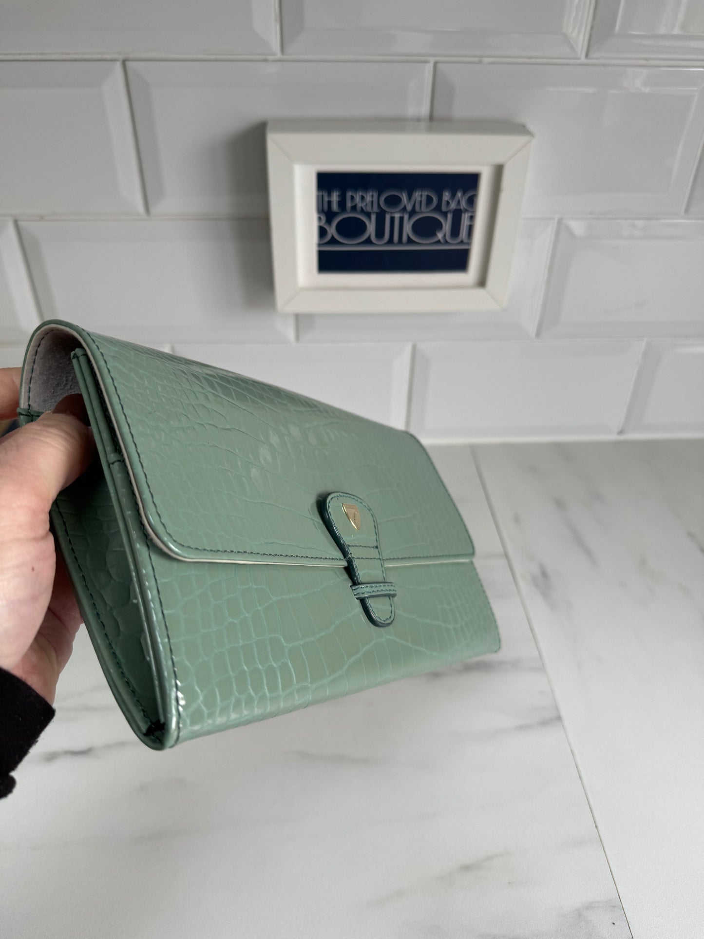 Aspinal of London Travel wallet & Card Holder - Green