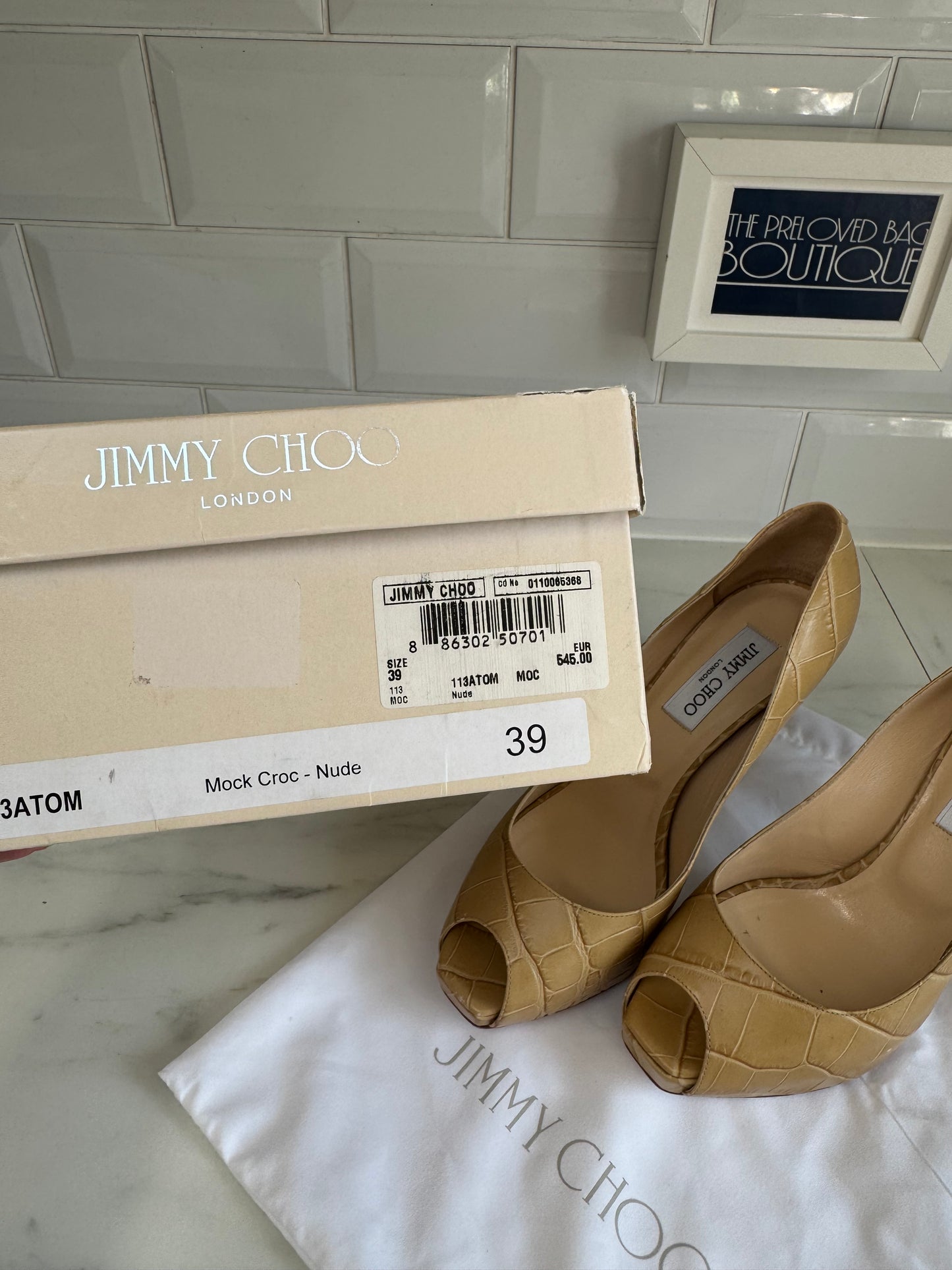 Jimmy Choo Peep Toe - Biscuit