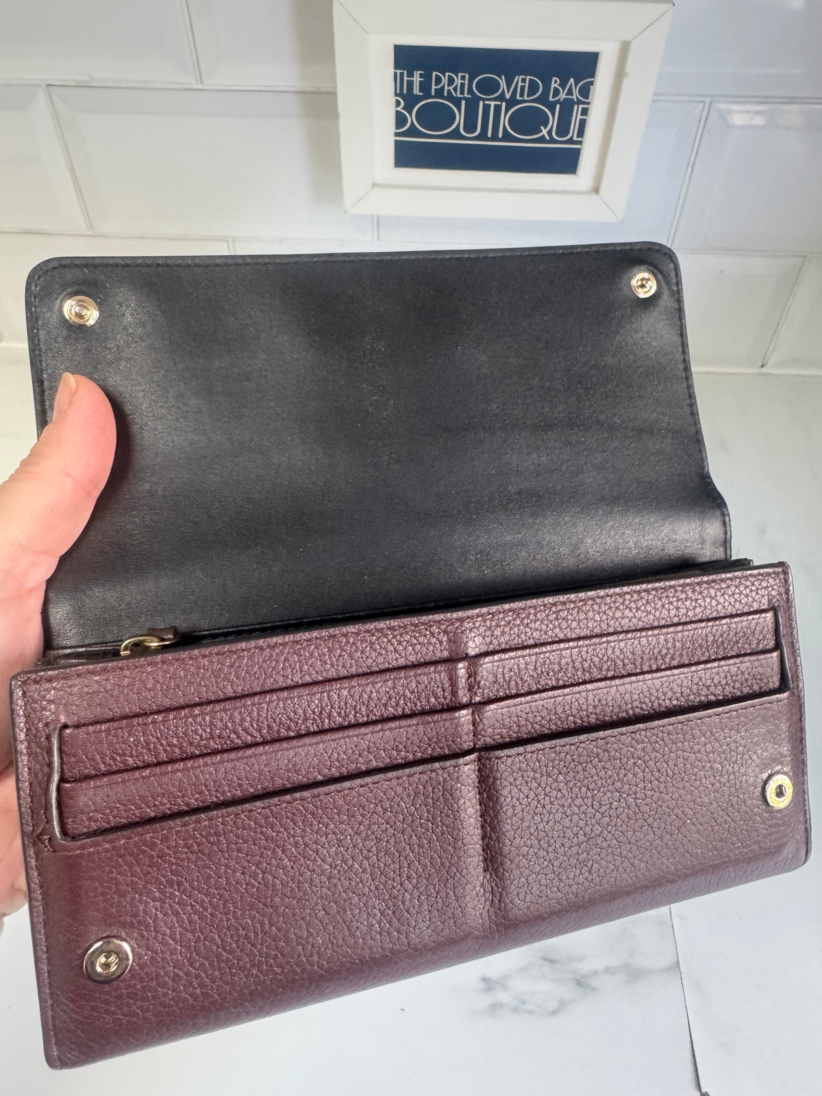 Mulberry Continental Plaque Wallet - Oxblood