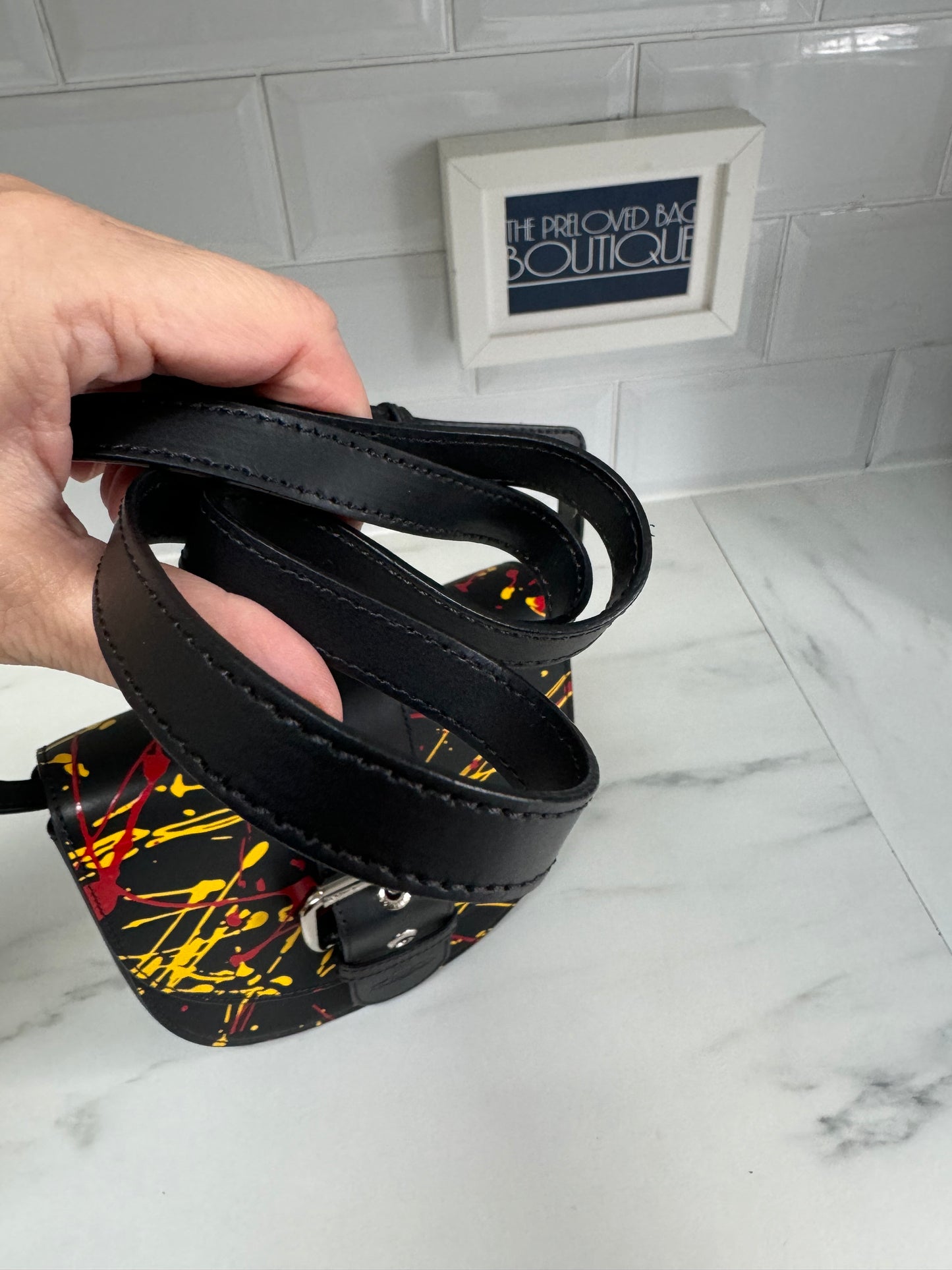 Vivienne Westwood Alex Saddle Bag - Black, Red & Yellow