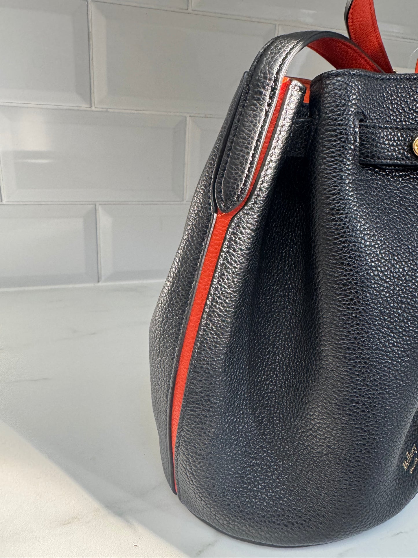 Mulberry Abbey Bag - Black and Orange