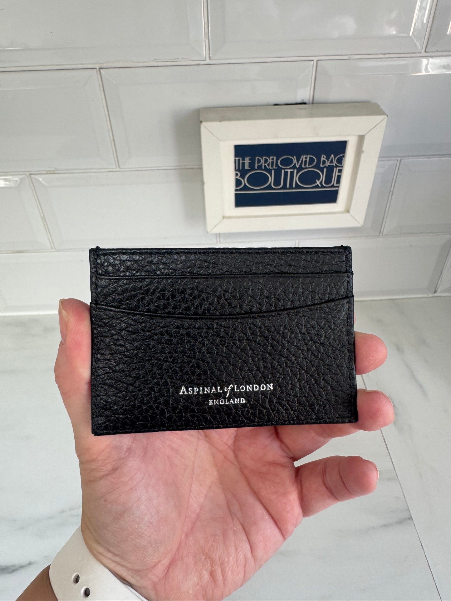 Aspinal of London Zip top clutch & Card Holder - Black