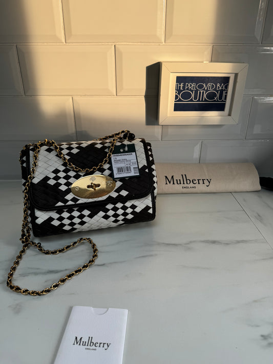 Mulberry Regular Woven Lily - Ebony and Ivory