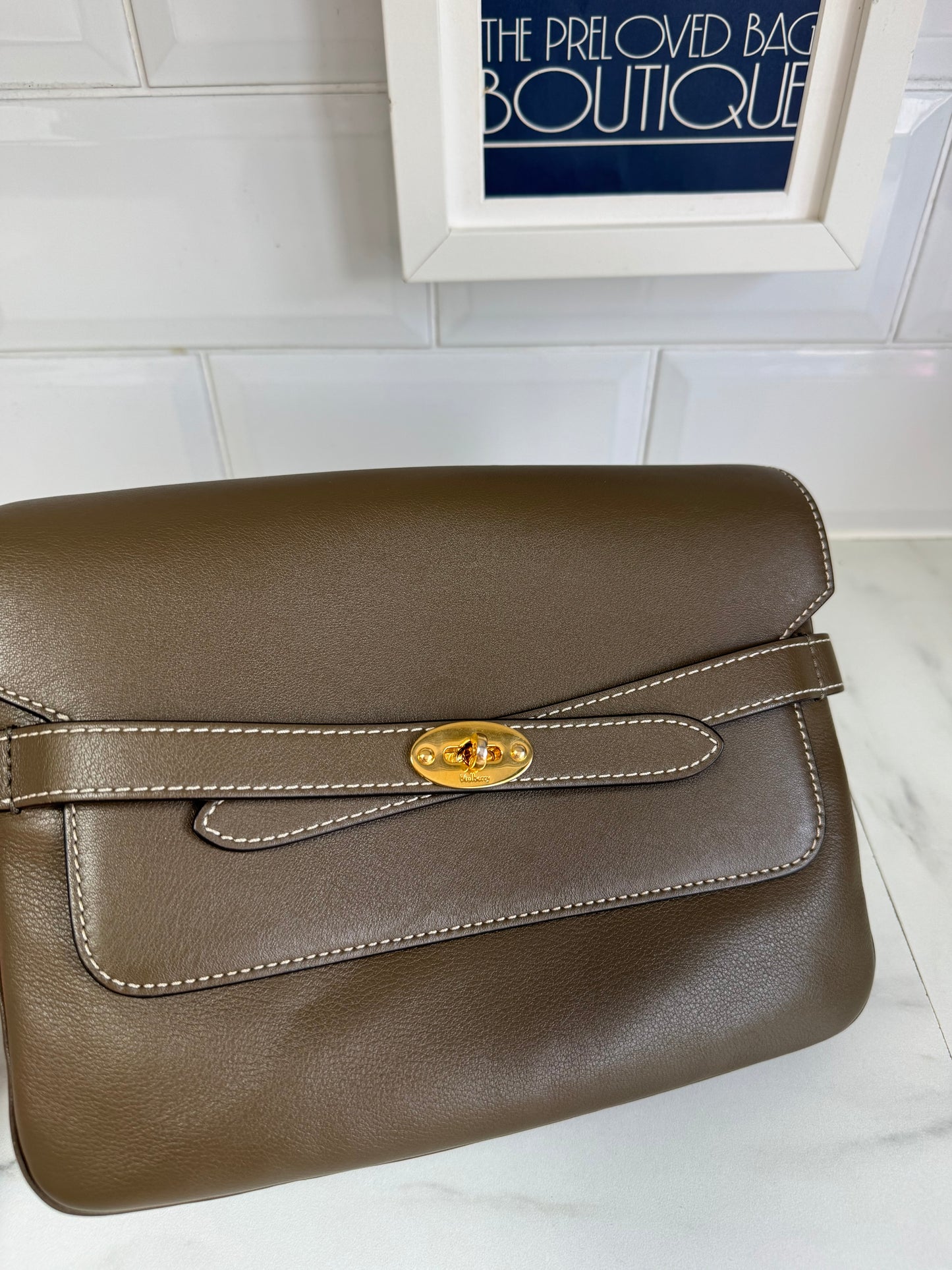 Mulberry Belted Bayswater Satchel - Dark Palm