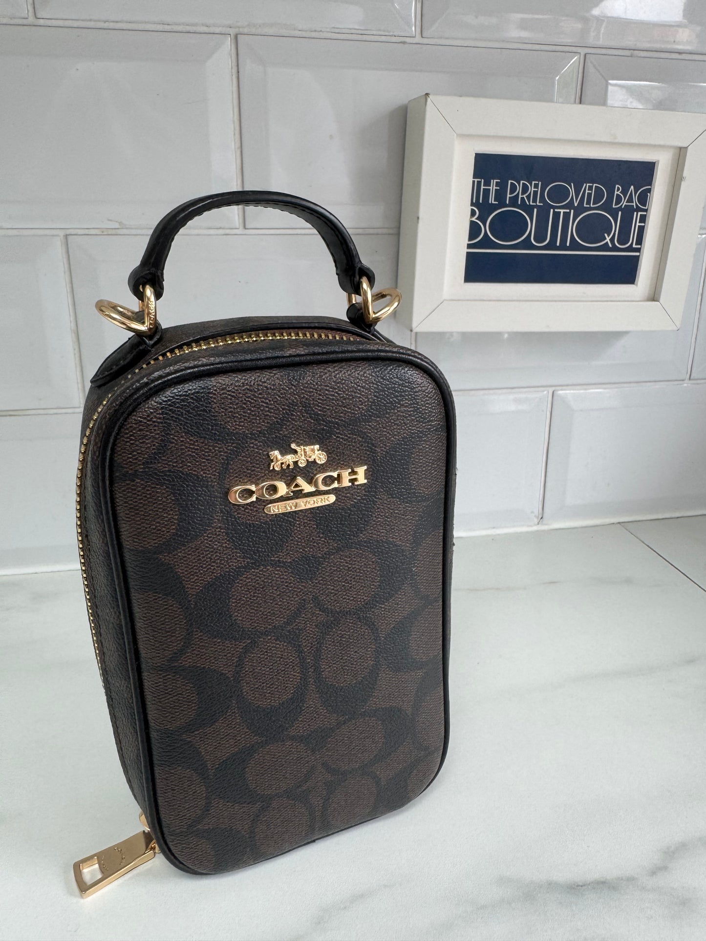 Coach Eva Crossbody Phone Bag - Brown