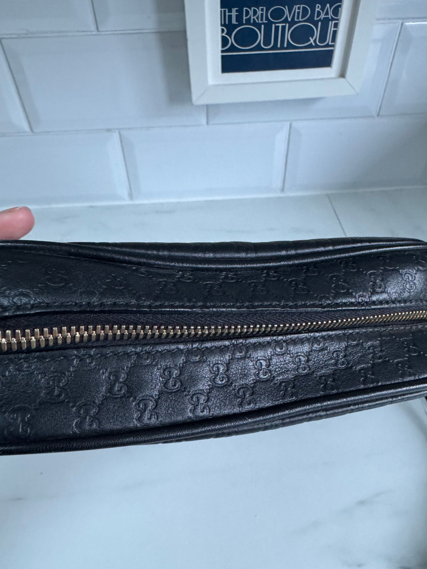 Gucci Micro Guccissima Bree Cross Body Bag - Black