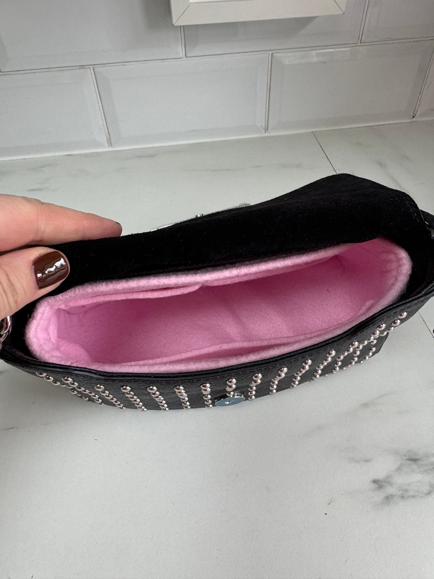 Mulberry Mini Keeley - black with silver studs