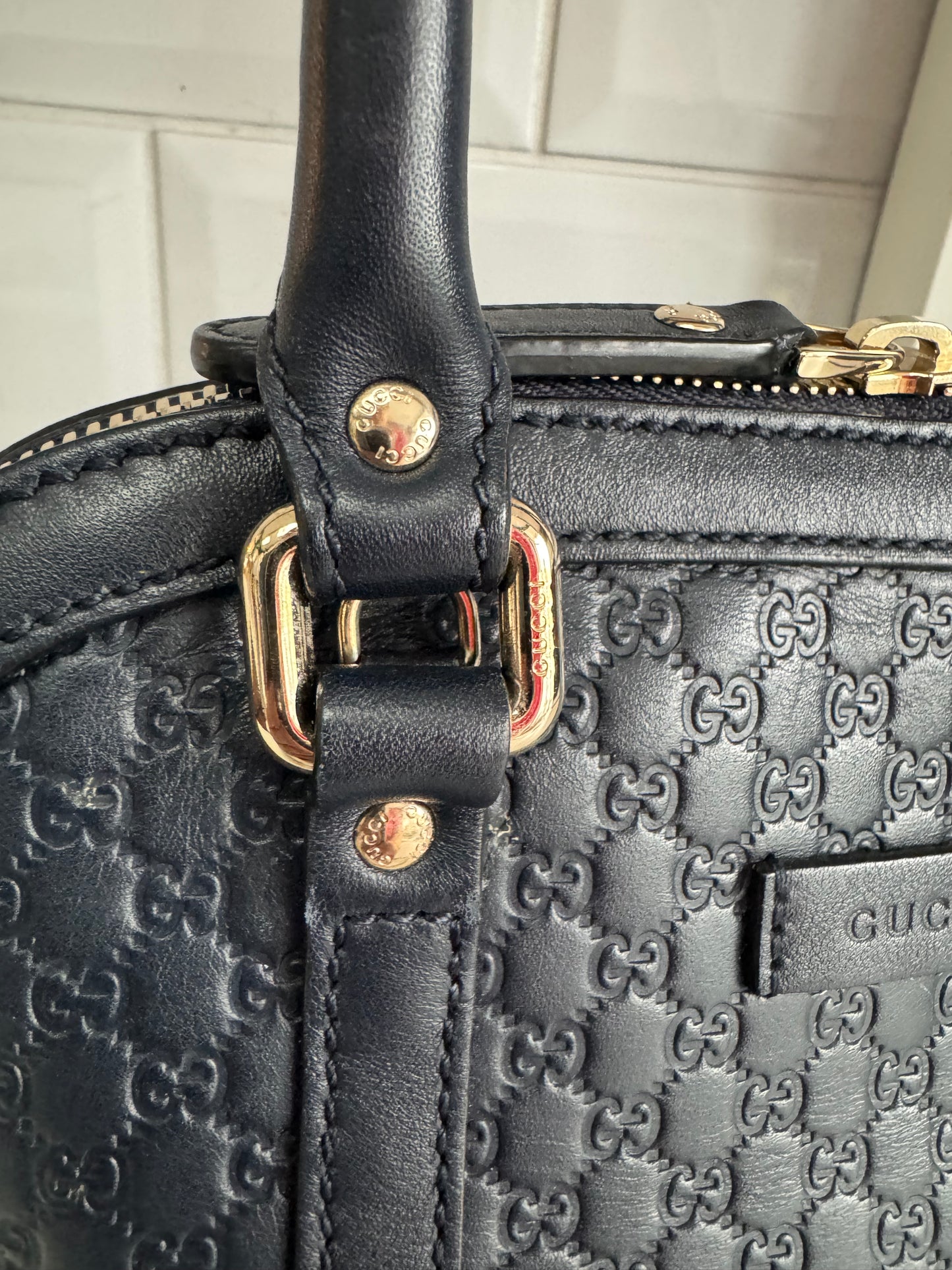 Gucci Guccissima Small Dome Bag - Navy