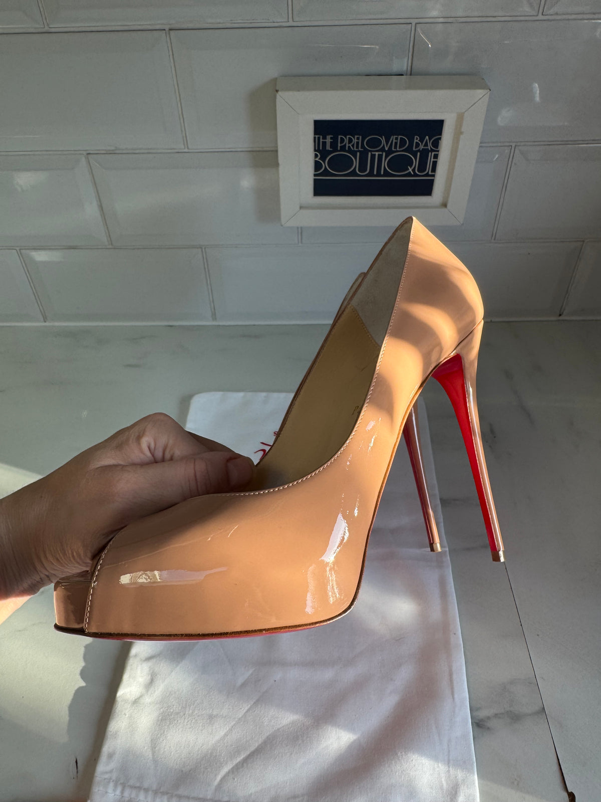 Christian Louboutin New Very Privé 120mm Open Toe Pumps - Nude
