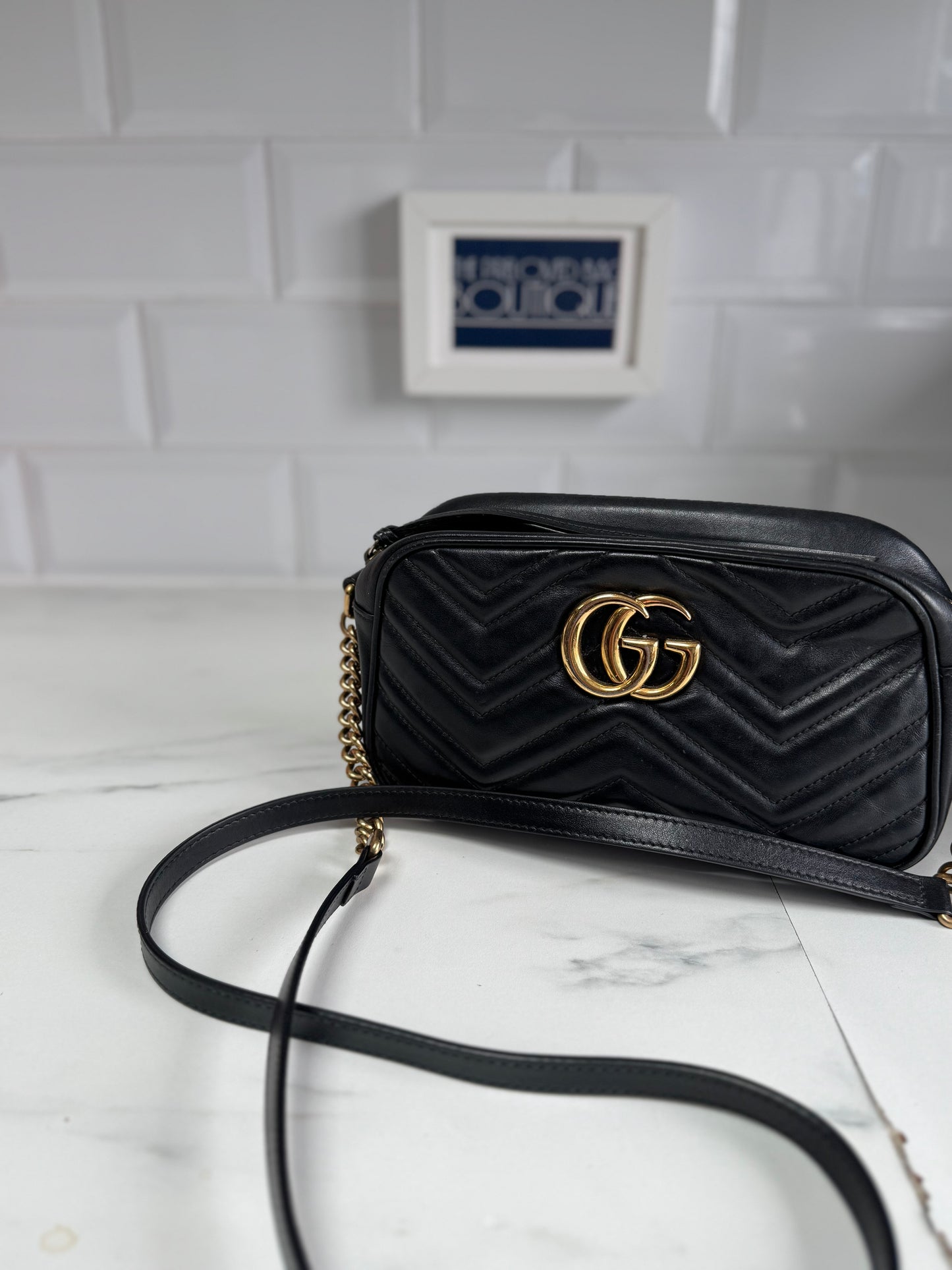 Gucci GG Mini Marmont Shoulder Bag - Black