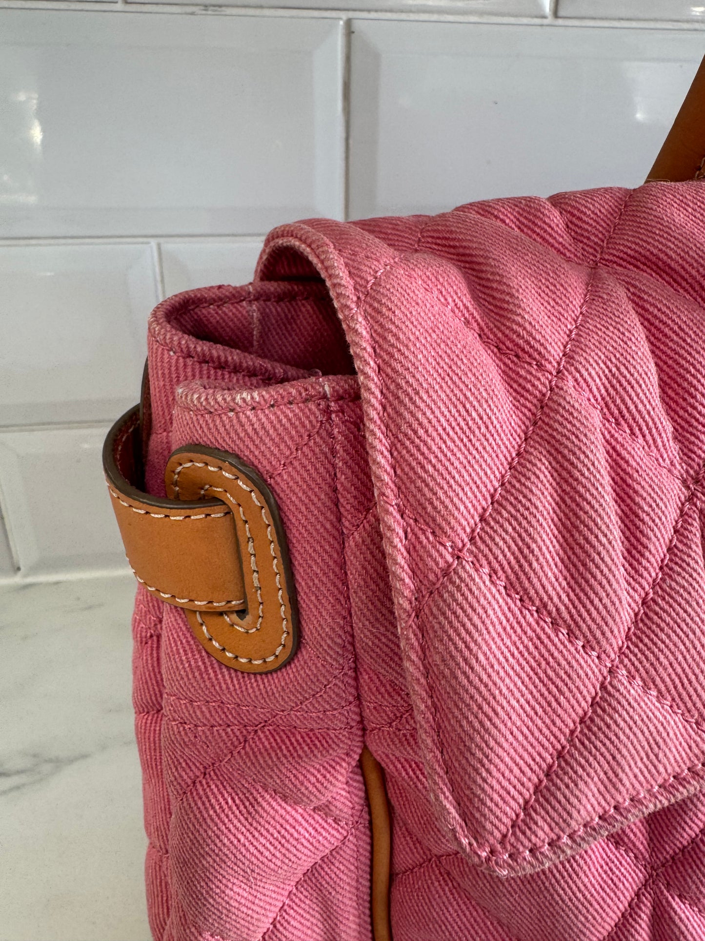 Mulberry Denim Quilted Bayswater - Candy Pink