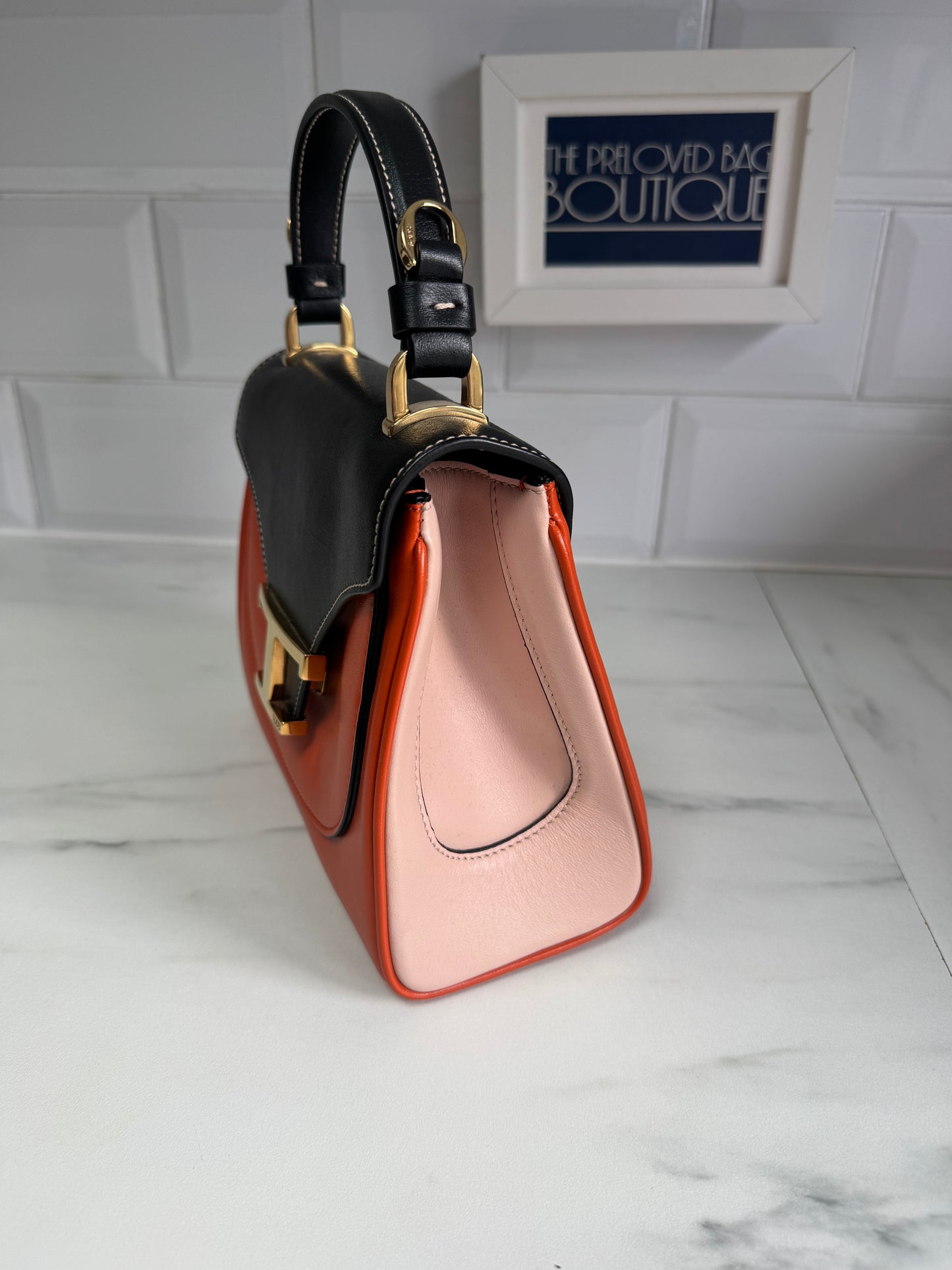 Tods T Bag - Black and Orange