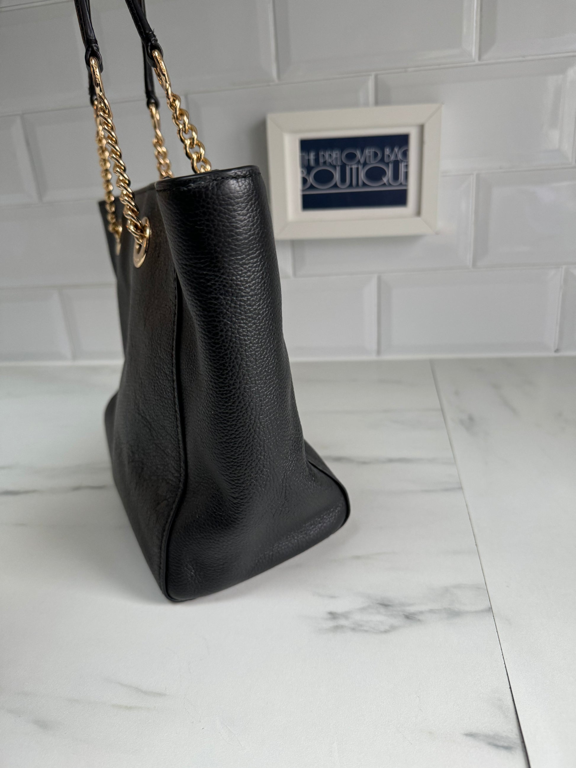 Coach black 2025 turnlock tote