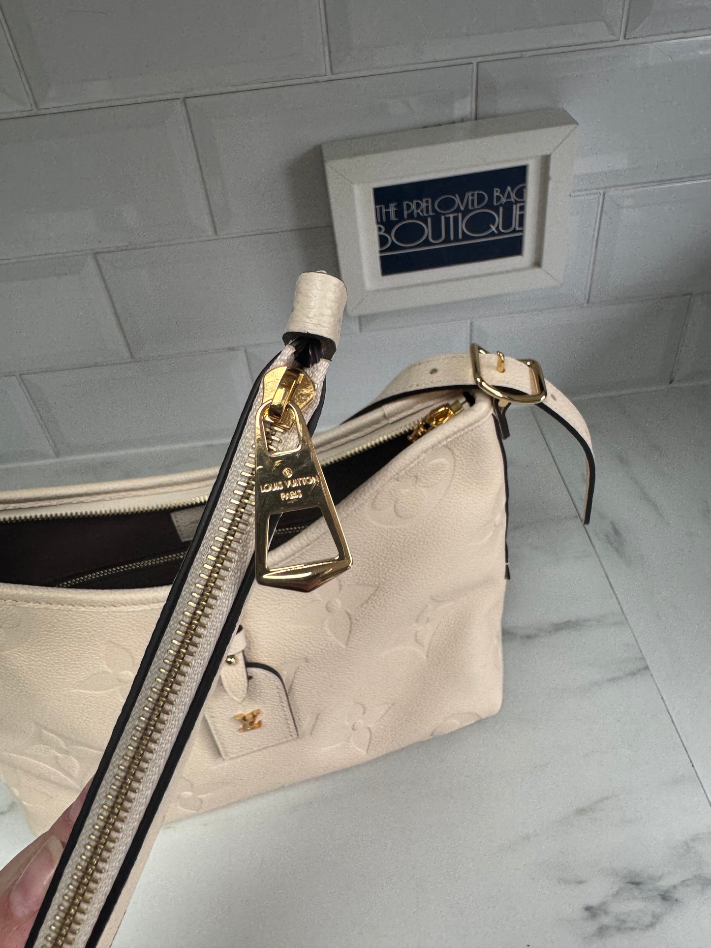 Louis Vuitton Carryall Creme Giant Monogram Emperiente PM - White