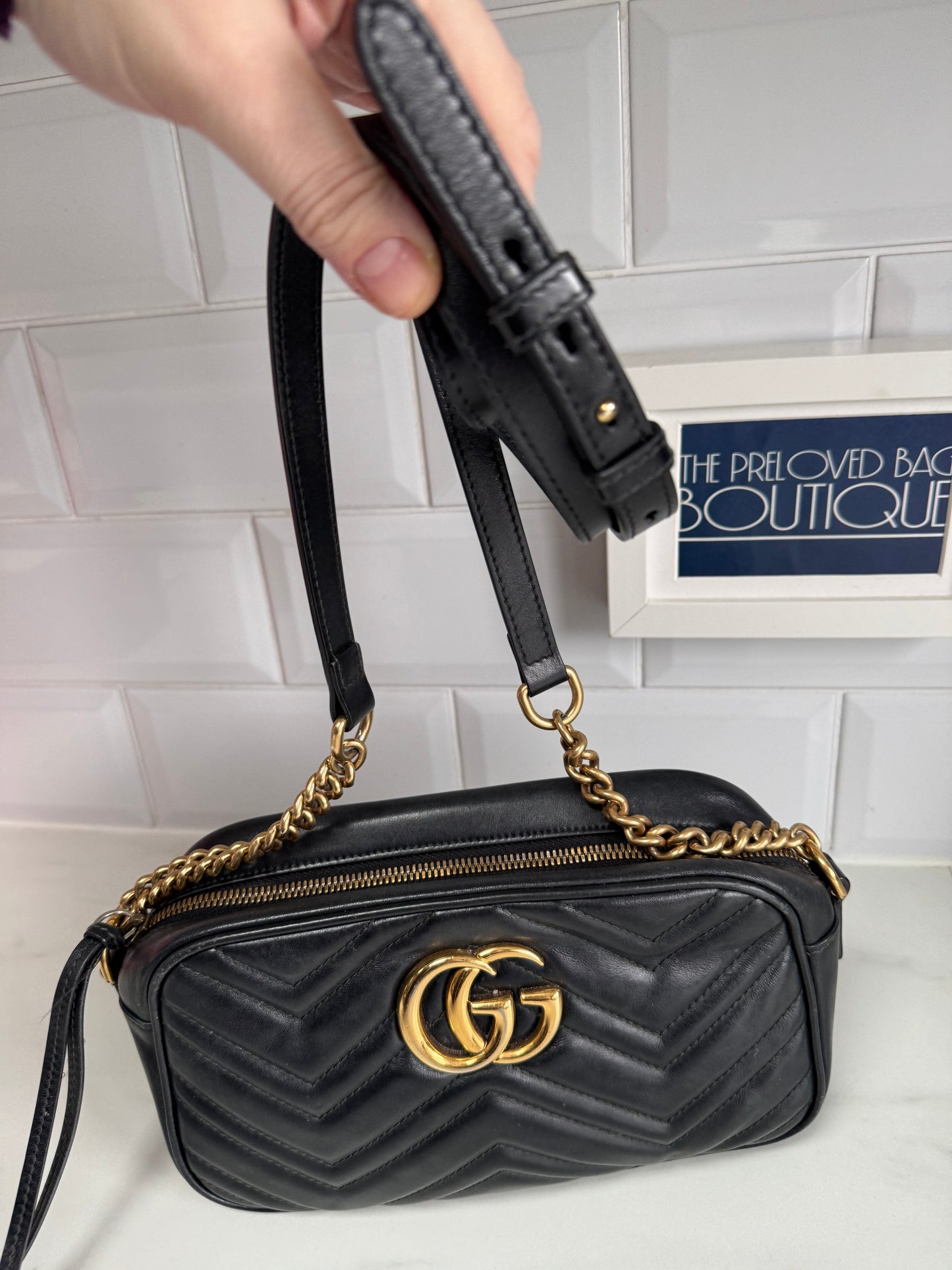 Gucci GG Mini Marmont Shoulder Bag - Black