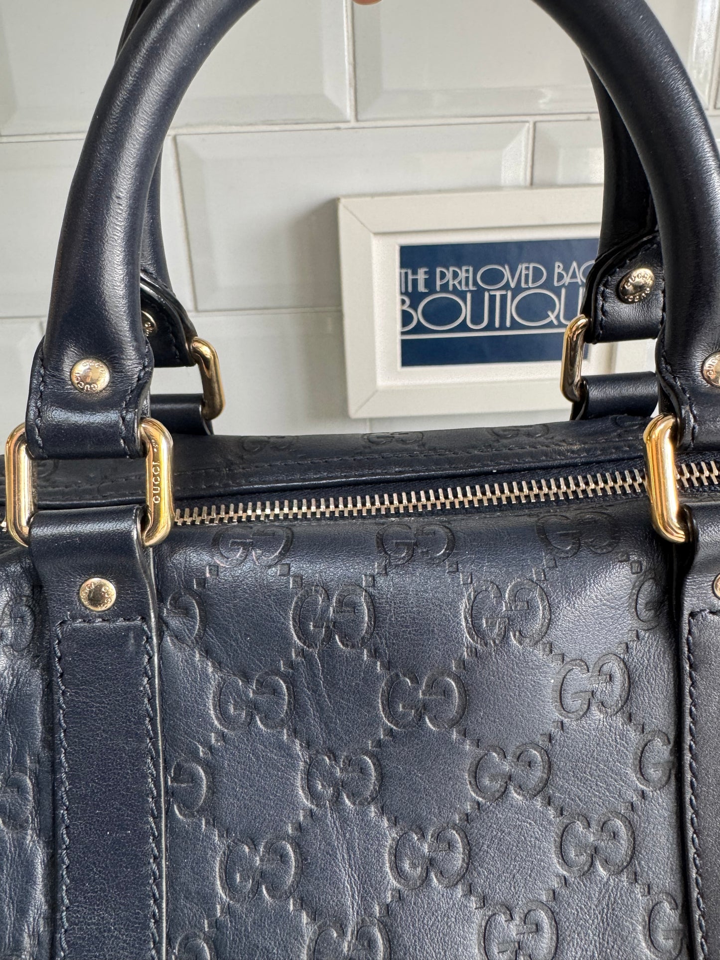 Gucci Boston Guccissima Joy Hold-all - Navy