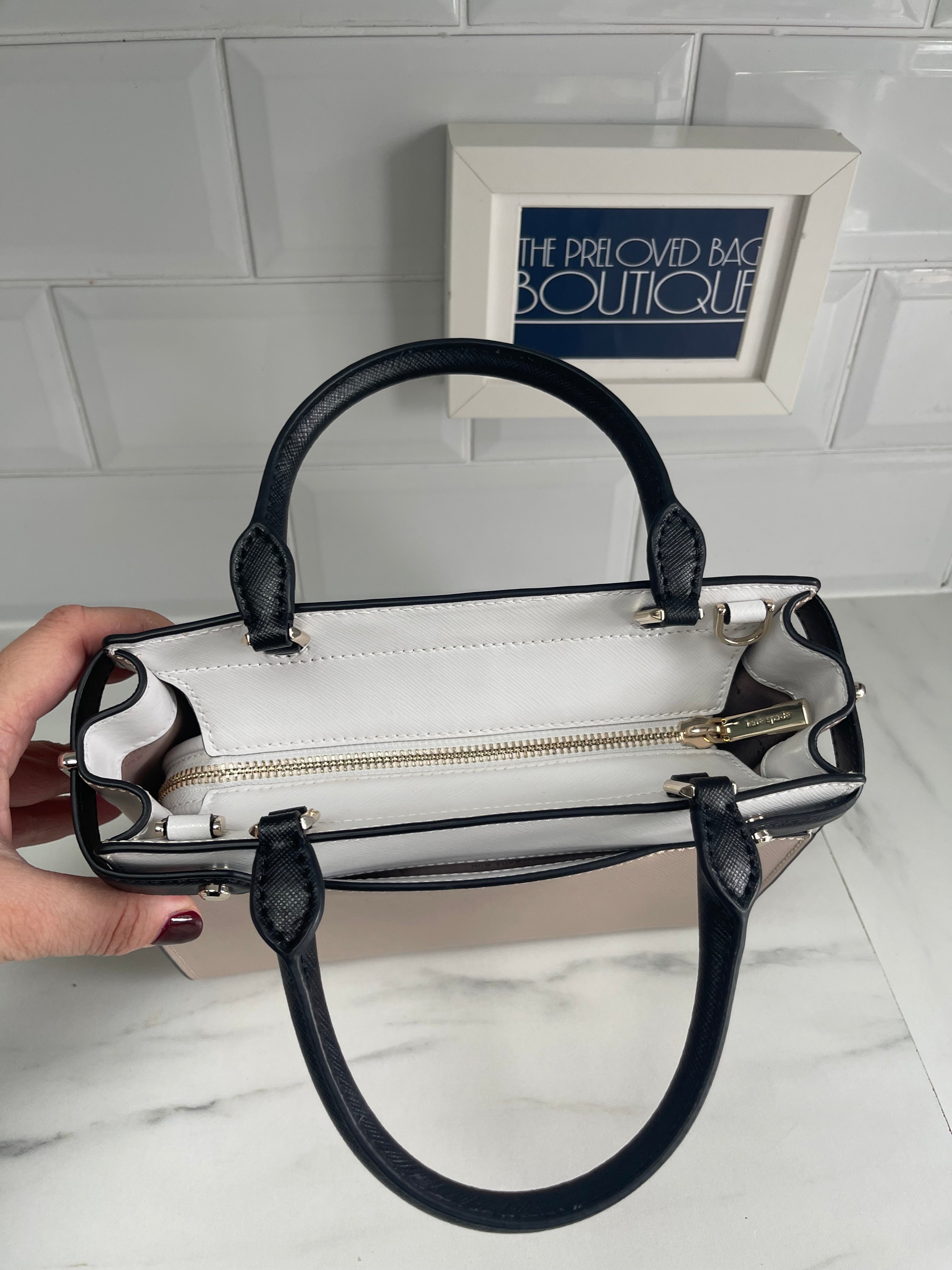 Kate spade black cheap and white sling bag