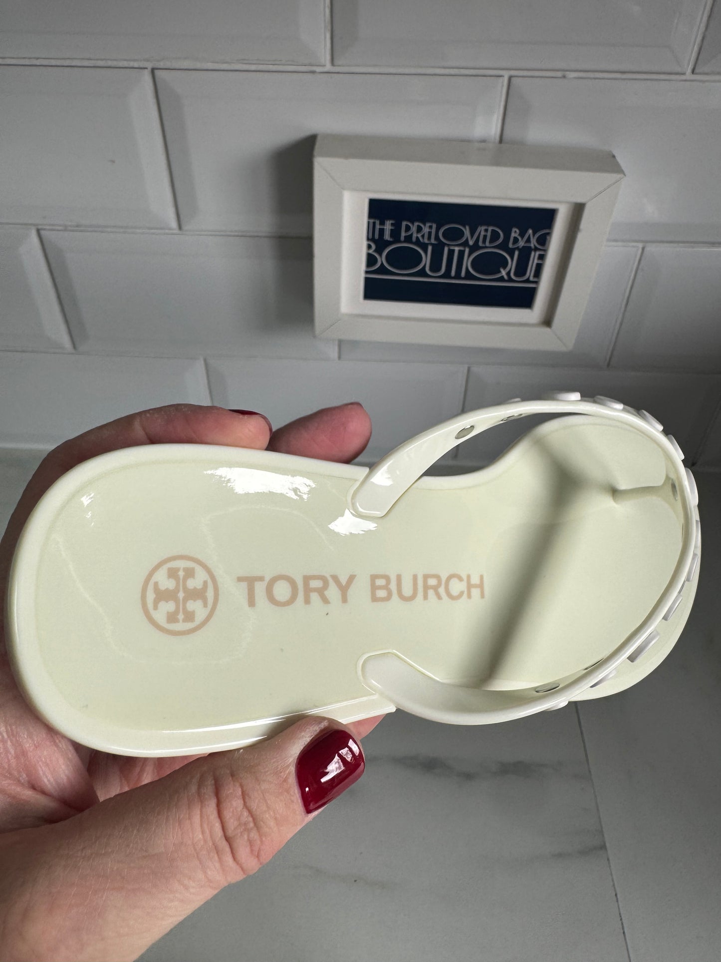 Tory Birch Flip Flops - White